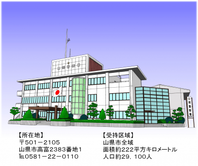 山県警察署庁舎イラスト