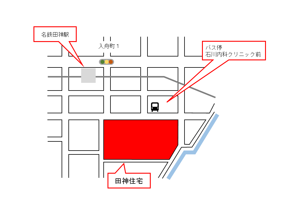 田神住宅の地図（詳細）