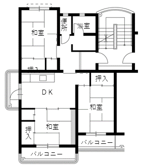 泉北住宅の間取り（A3・4棟　4タイプ）