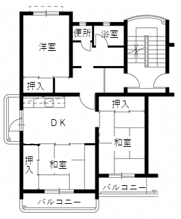 泉北住宅の間取り（A8棟　Aタイプ）