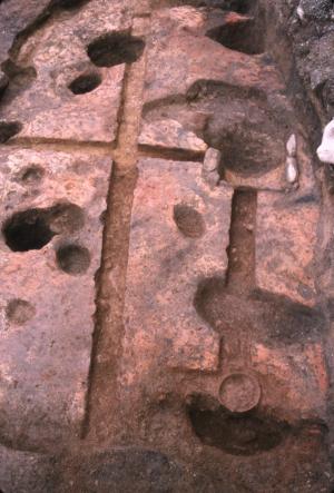 第3号竪穴建物を上空から撮影した写真です