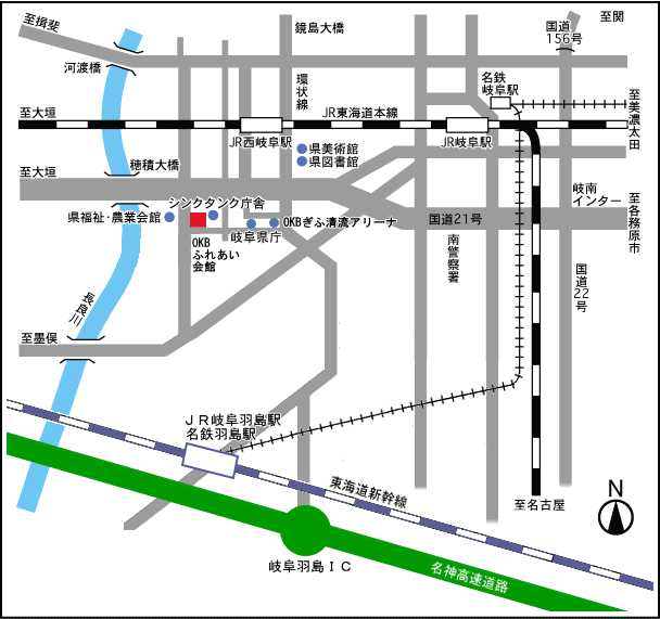 OKBふれあい会館地図