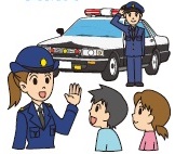 見学の案内をする警察官