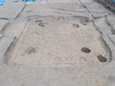 竪穴建物完掘状況(南から)<平成29年度調査C地点> 竪穴建物完掘状況(南から)<平成29年度調査C地点>