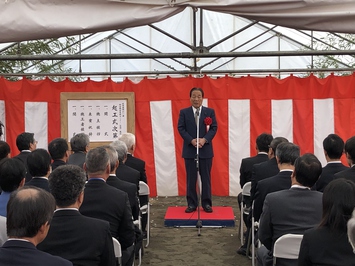 岐阜県障がい者総合就労支援センター(仮称)建築工事起工式の様子 岐阜県障がい者総合就労支援センター(仮称)建築工事起工式の様子