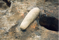 石棒出土状況 石棒の出土状況