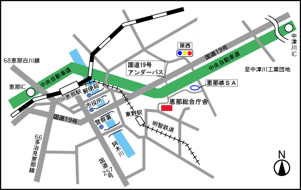 恵那総合庁舎地図 恵那総合庁舎地図